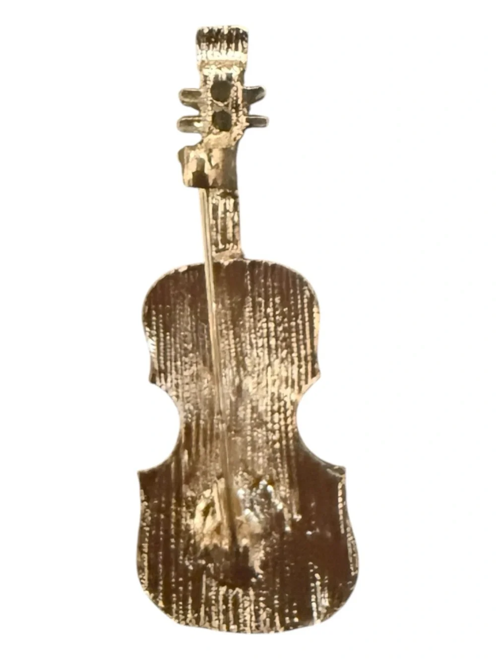 Vintage Gold and Black Violin-Shaped Decorative Pin